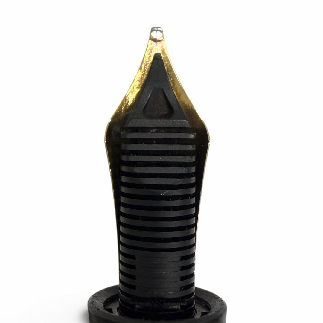美品□MONTBLANC モンブラン マイスターシュテュック 149 ペン先18K Bニブ キャップ式 万年筆 ブラック ゴールド ドイツ製 メンズ