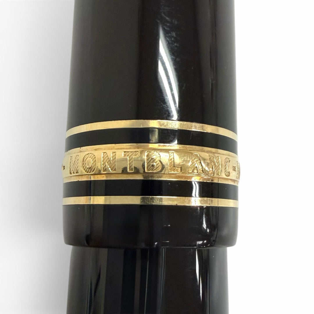 美品□MONTBLANC モンブラン マイスターシュテュック 149 ペン先18K Bニブ キャップ式 万年筆 ブラック ゴールド ドイツ製 メンズ