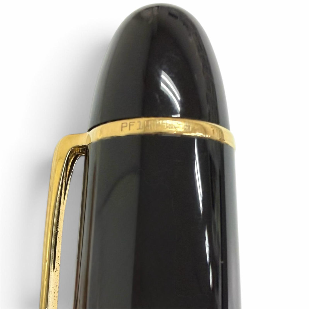 美品□MONTBLANC モンブラン マイスターシュテュック 149 ペン先18K Bニブ キャップ式 万年筆 ブラック ゴールド ドイツ製 メンズ