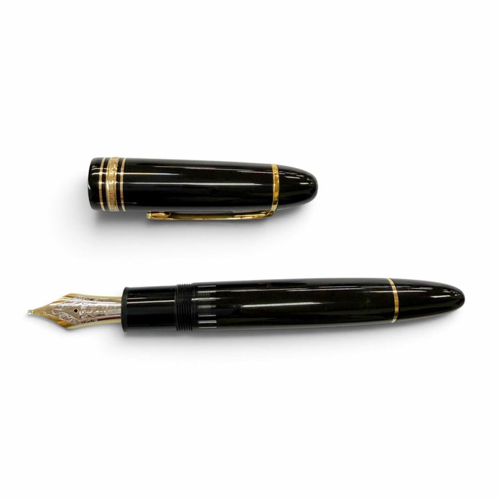 美品▼MONTBLANC モンブラン マイスターシュテュック 149 ペン先18K Bニブ ホワイトスター 万年筆 ブラック ゴールド ドイツ製 メンズ