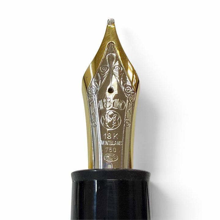美品▼MONTBLANC モンブラン マイスターシュテュック 149 ペン先18K Bニブ ホワイトスター 万年筆 ブラック ゴールド ドイツ製 メンズ