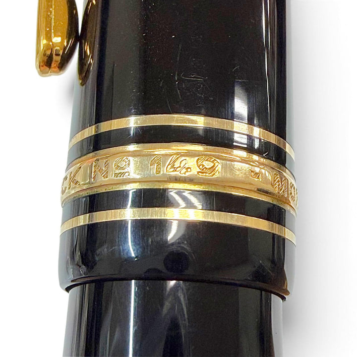 美品▼MONTBLANC モンブラン マイスターシュテュック 149 ペン先18K Bニブ ホワイトスター 万年筆 ブラック ゴールド ドイツ製 メンズ