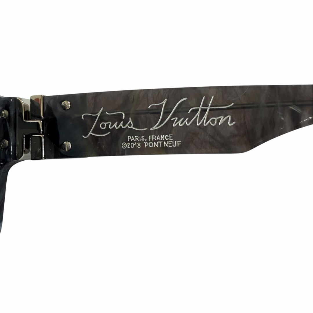 極美品□LOUIS VUITTON ルイヴィトン Z1326E 1.1 ミリオネア スクエア サングラス グリ 58□17-145 デモレンズ イタリア製 保存袋付き