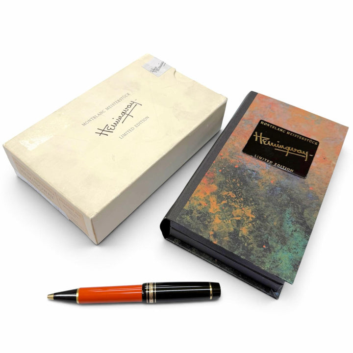 美品▼MONTBLANC モンブラン 作家シリーズ1992 ヘミングウェイ 30000本限定 ホワイトスター ツイスト式 ボールペン オレンジ 筆記確認済
