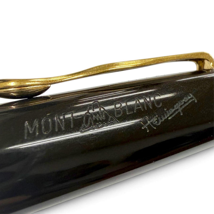 美品▼MONTBLANC モンブラン 作家シリーズ1992 ヘミングウェイ 30000本限定 ホワイトスター ツイスト式 ボールペン オレンジ 筆記確認済