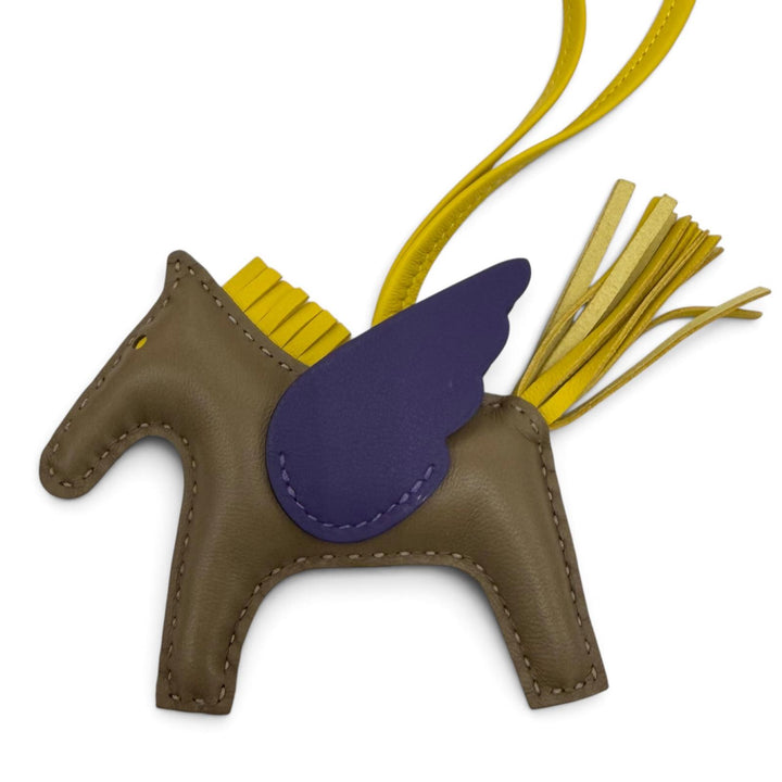 極美品☆HERMES エルメス ロデオチャーム ペガサスPM アニョーミロ スイフト エトゥープ/ジョーヌナプル/パープル バッグチャーム G刻印
