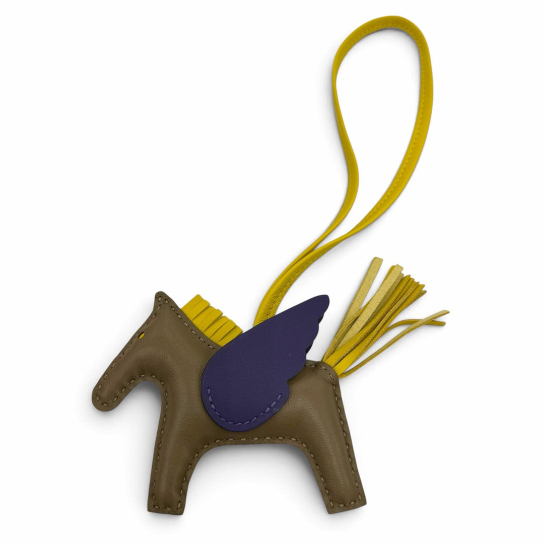 極美品☆HERMES エルメス ロデオチャーム ペガサスPM アニョーミロ スイフト エトゥープ/ジョーヌナプル/パープル バッグチャーム G刻印