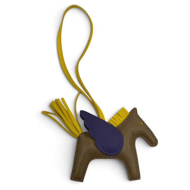 極美品☆HERMES エルメス ロデオチャーム ペガサスPM アニョーミロ スイフト エトゥープ/ジョーヌナプル/パープル バッグチャーム G刻印