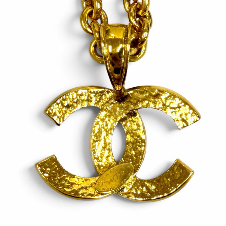 美品★CHANEL シャネル ヴィンテージ 94P ココマーク チェーン ネックレス ペンダント アクセサリー ゴールド フランス製 レディース