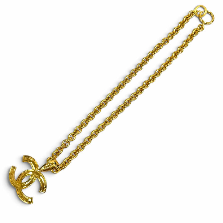 美品★CHANEL シャネル ヴィンテージ 94P ココマーク チェーン ネックレス ペンダント アクセサリー ゴールド フランス製 レディース