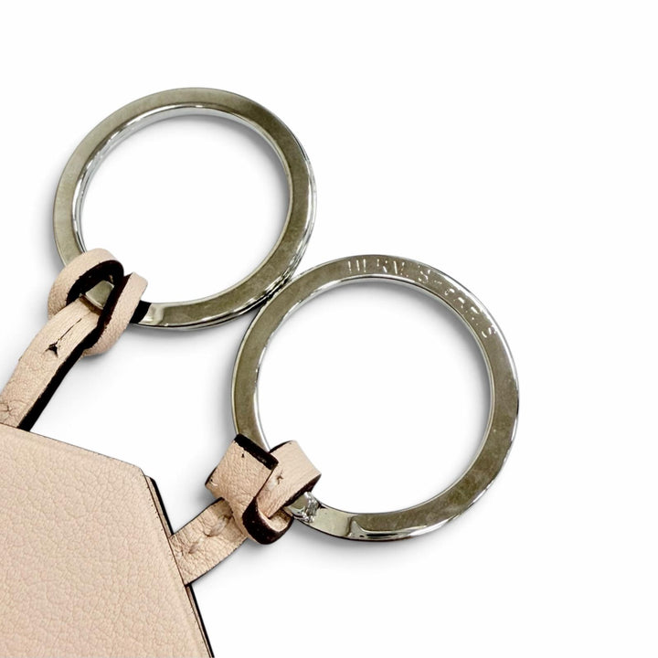 極美品△HERMES エルメス ローズエグランタイン シルバー金具 クロシェット レザー ペンダント ネックレス T刻印 仏製 箱・保存袋付き