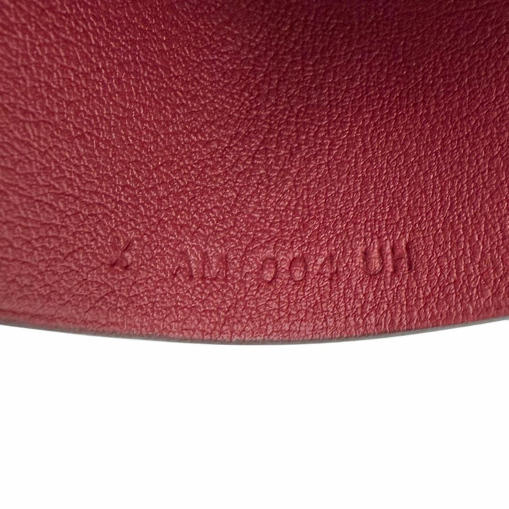 極美品△HERMES エルメス レザー シルバー金具 クロシェット ネックレス ペンダント アクセサリー ボルドー X刻印 フランス製 レディース