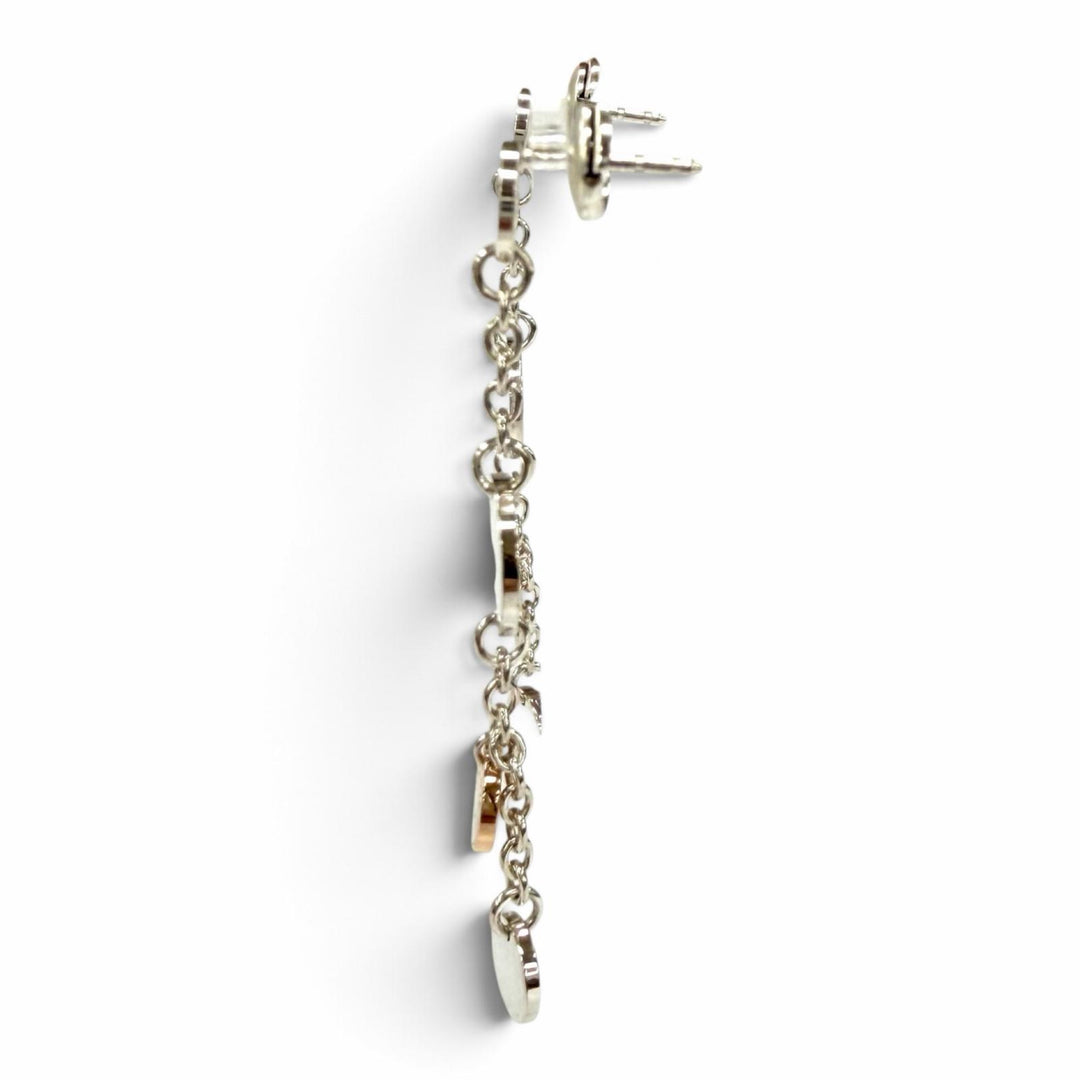 極美品★HERMES エルメス 925 AU750 コンフェッティ ピアス アクセサリー 両耳用 シルバー ローズゴールド フランス製 重量7.2g