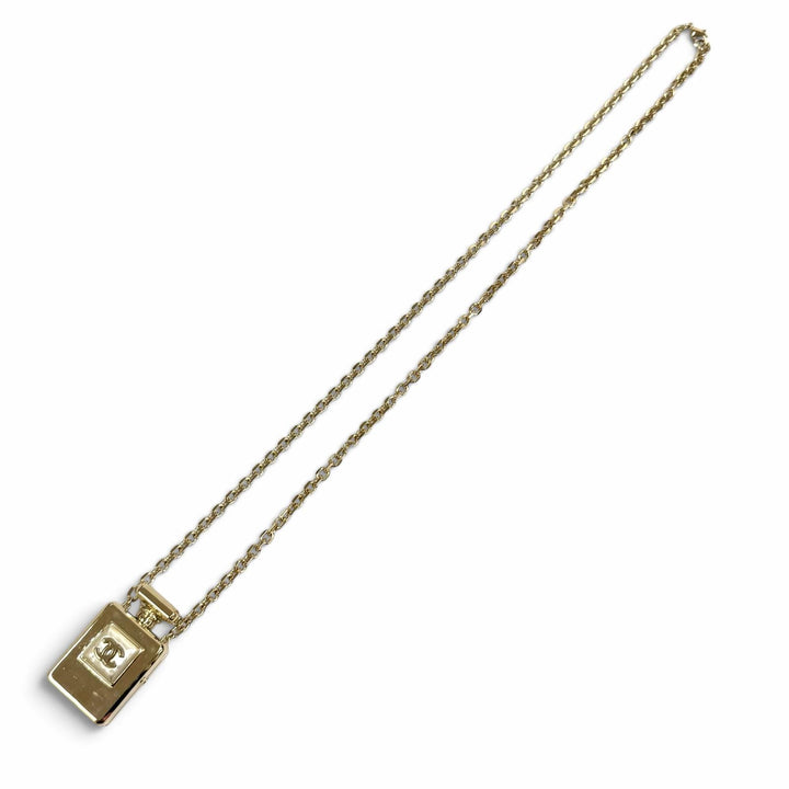 極美品★CHANEL シャネル B22S ココマーク パフュームボトル ロケットペンダント ネックレス ゴールド ホワイト イタリア製 箱・保存袋付