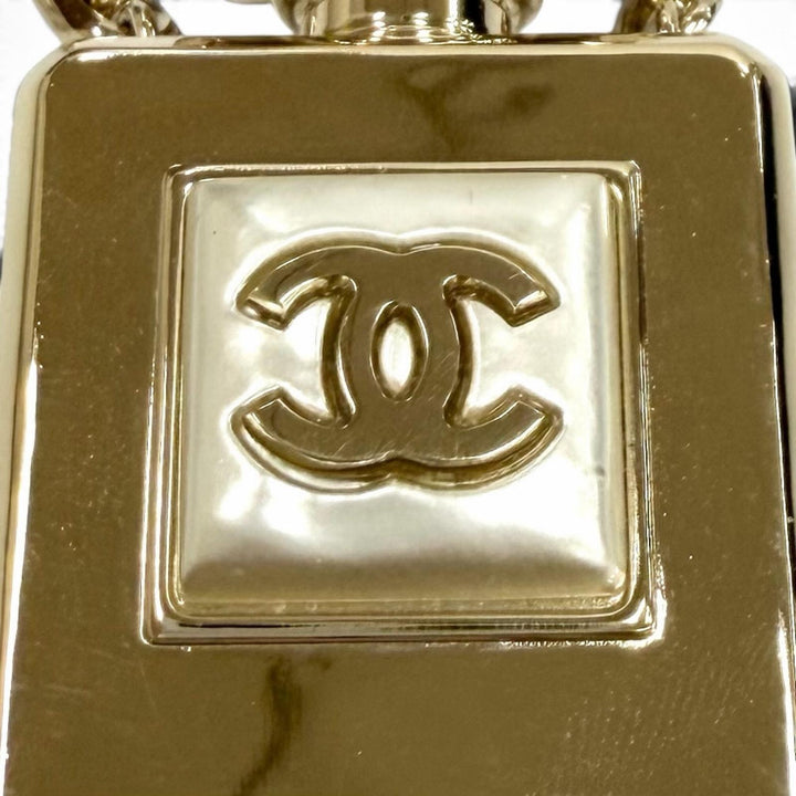 極美品★CHANEL シャネル B22S ココマーク パフュームボトル ロケットペンダント ネックレス ゴールド ホワイト イタリア製 箱・保存袋付