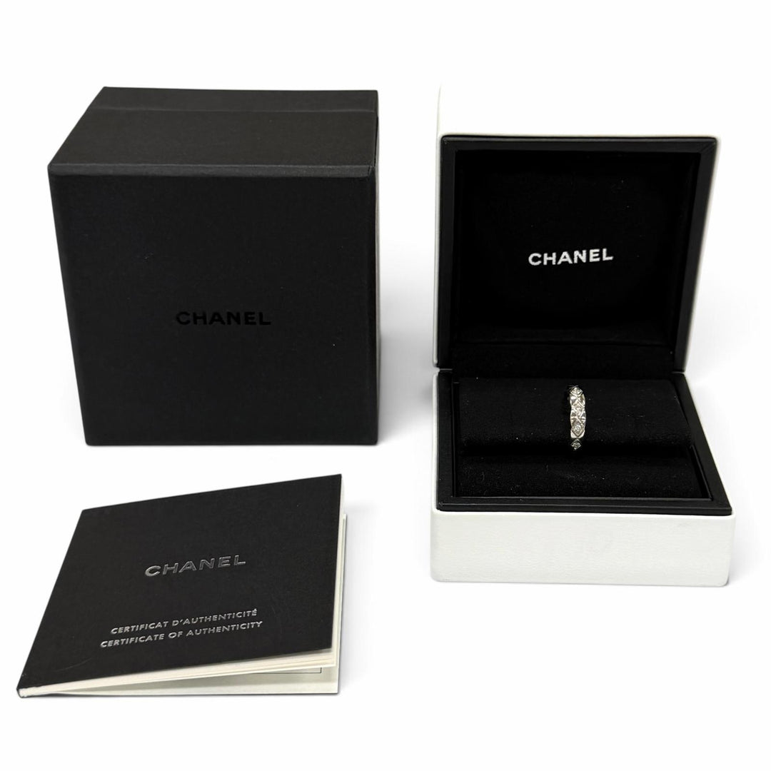 極美品★CHANEL シャネル J12154 ココ クラッシュ コレクション シングル イヤカフ AU750(WG) ダイヤモンド 22年11月購入 重量2.54g 箱付
