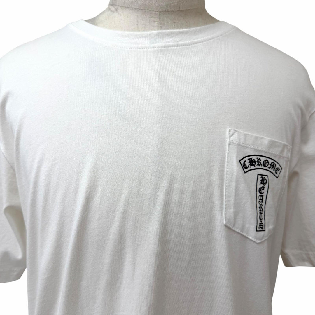 極美品□CHROME HEARTS MATTY BOY クロムハーツ マッティボーイ コットン100% パックプリント 半袖Ｔシャツ ホワイト XXL USA製 メンズ