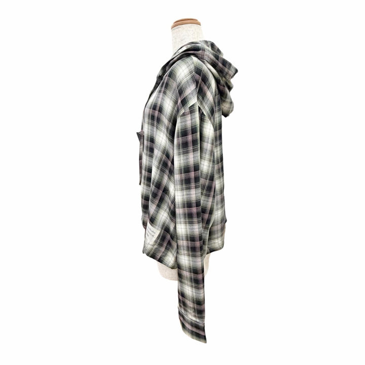 極美品△ACNE STUDIOS アクネストゥディオズ 25AW FN-WN-BLOU001157 チェック柄 ロゴタブ フード付 オーバーシャツ 長袖シャツ 34 正規品