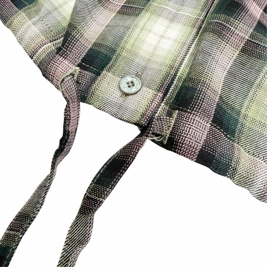 極美品△ACNE STUDIOS アクネストゥディオズ 25AW FN-WN-BLOU001157 チェック柄 ロゴタブ フード付 オーバーシャツ 長袖シャツ 34 正規品