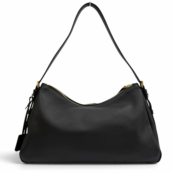 極美品★PRADA プラダ 1BC228 プラダ エメ ラージ ソフトグレインレザー ショルダーバッグ トライアングルロゴ 定価539000円 保存袋付き