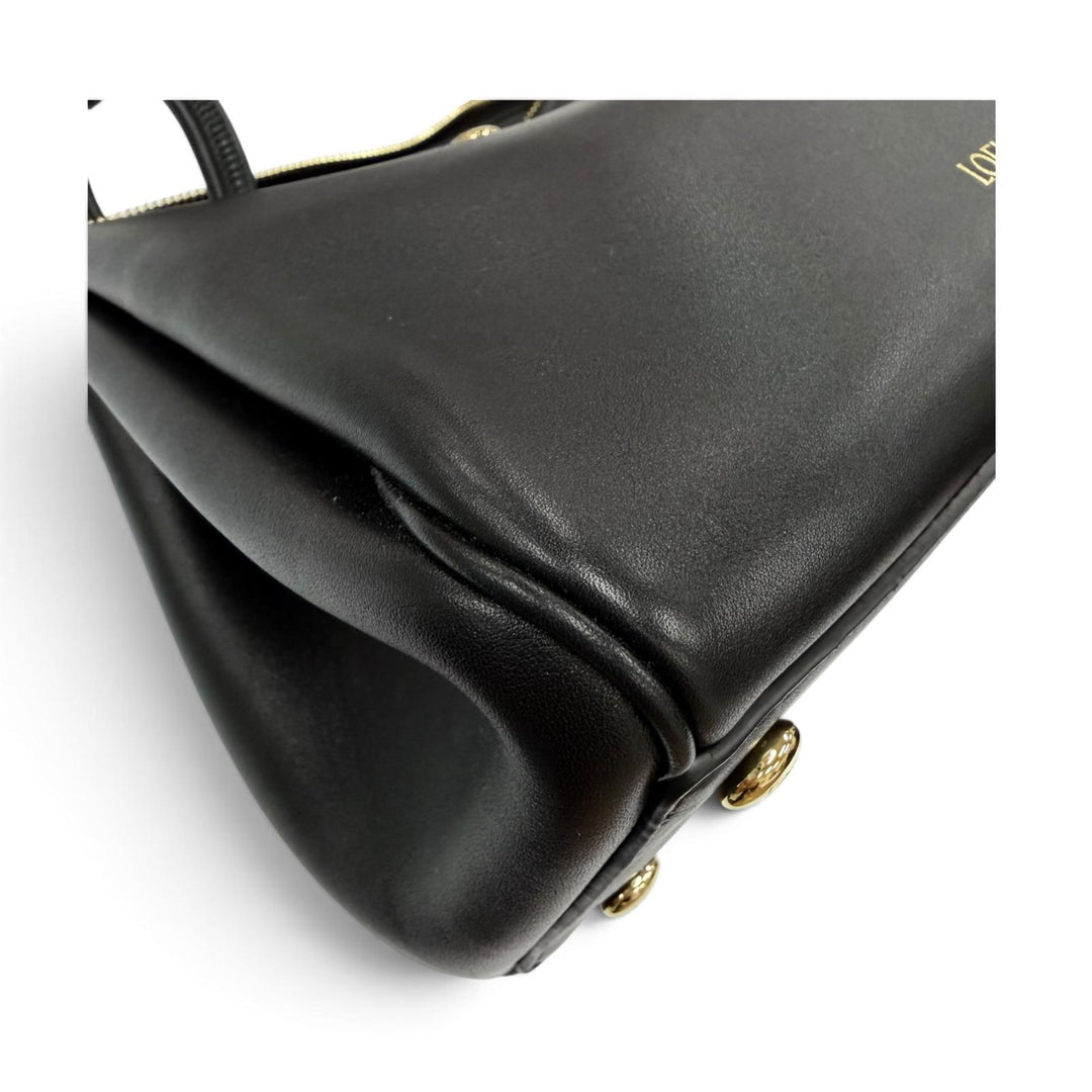 極美品☆LOEWE ロエベ AANBAB2X01 マドリードバッグ スモール サプルレザー 2WAY ハンドバッグ ブラック レディース 定価721600円 保袋付