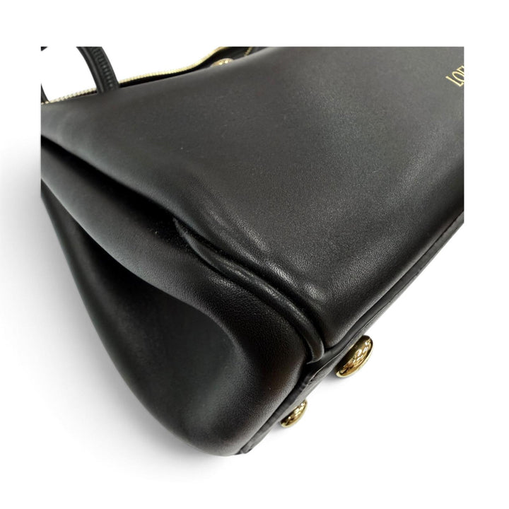極美品☆LOEWE ロエベ AANBAB2X01 マドリードバッグ スモール サプルレザー 2WAY ハンドバッグ ブラック レディース 定価721600円 保袋付