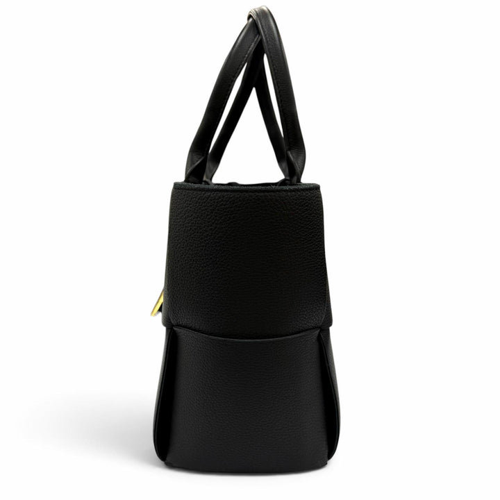 美品☆BOTTEGAVENETA ボッテガヴェネタ 652867 スモール ザ アルコ トートバッグ レザー ポーチ付 ハンドバッグ ブラック 伊製 保存袋付