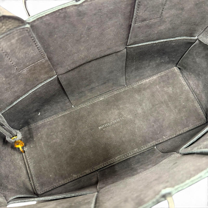 美品☆BOTTEGAVENETA ボッテガヴェネタ 652867 スモール ザ アルコ トートバッグ レザー ポーチ付 ハンドバッグ ブラック 伊製 保存袋付