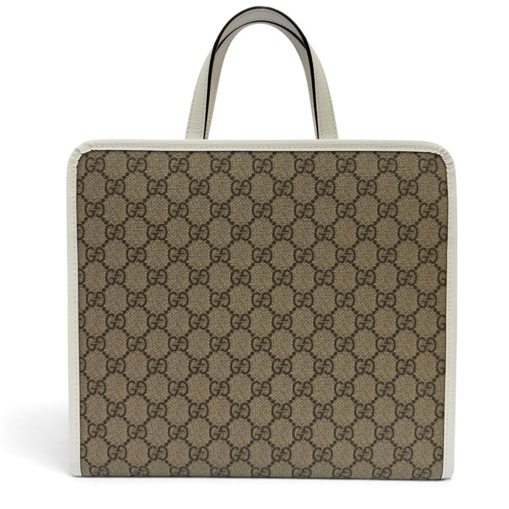 極美品☆GUCCI グッチ 605614 GGスプリーム チルドレンズ ラバーアップル ハンドバッグ トートバッグ ベージュ ホワイト レッド 伊製