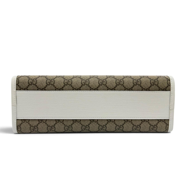極美品☆GUCCI グッチ 605614 GGスプリーム チルドレンズ ラバーアップル ハンドバッグ トートバッグ ベージュ ホワイト レッド 伊製