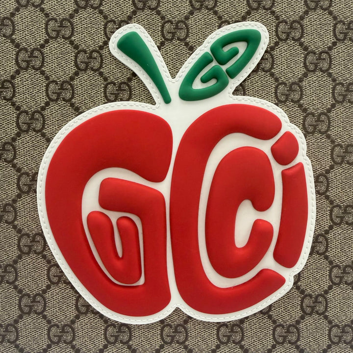 極美品☆GUCCI グッチ 605614 GGスプリーム チルドレンズ ラバーアップル ハンドバッグ トートバッグ ベージュ ホワイト レッド 伊製