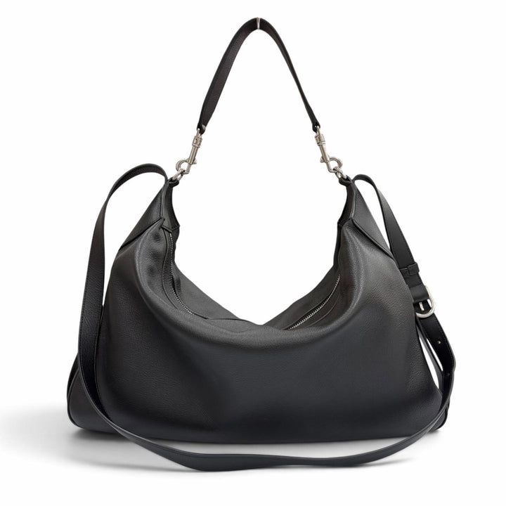 美品▼CELINE セリーヌ 11177 サプルグレインカーフ ラージ ストラップ ロミー 2WAY ショルダーバッグ ブラック 定価484000円 保存袋付き