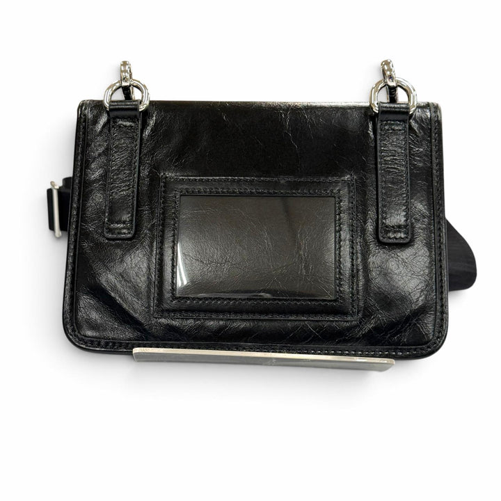 極美品▼PRADA プラダ 2ZH108 ソフトルックスレザー トライアングルロゴ スマートフォンケース ショルダーバッグ ブラック 定価269500円