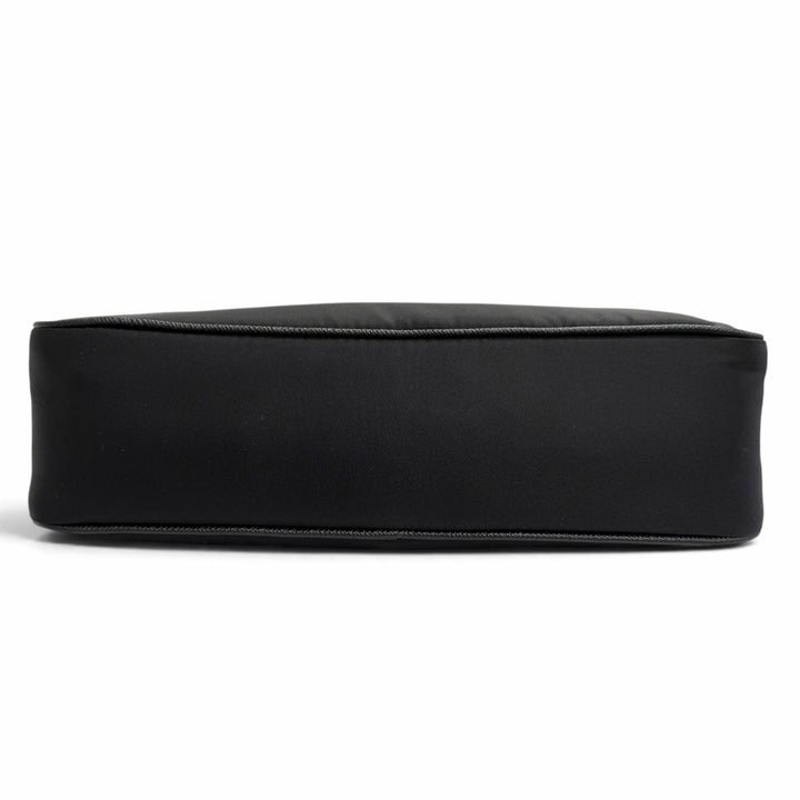 極美品△PRADA プラダ 1N204X Re-Edition 2005 Re-Nylon トライアングルロゴ キーリング付 ハンドバッグ ブラック シルバー金具 伊製