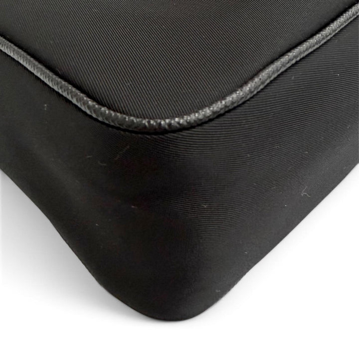 極美品△PRADA プラダ 1N204X Re-Edition 2005 Re-Nylon トライアングルロゴ キーリング付 ハンドバッグ ブラック シルバー金具 伊製