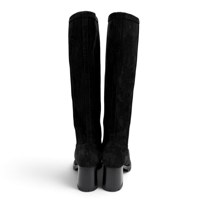 極美品★HERMES エルメス フォリー60 シルバー金具 H金具 スウェードレザー ロングブーツ ブラック 35 イタリア製 レディース 保存袋付き