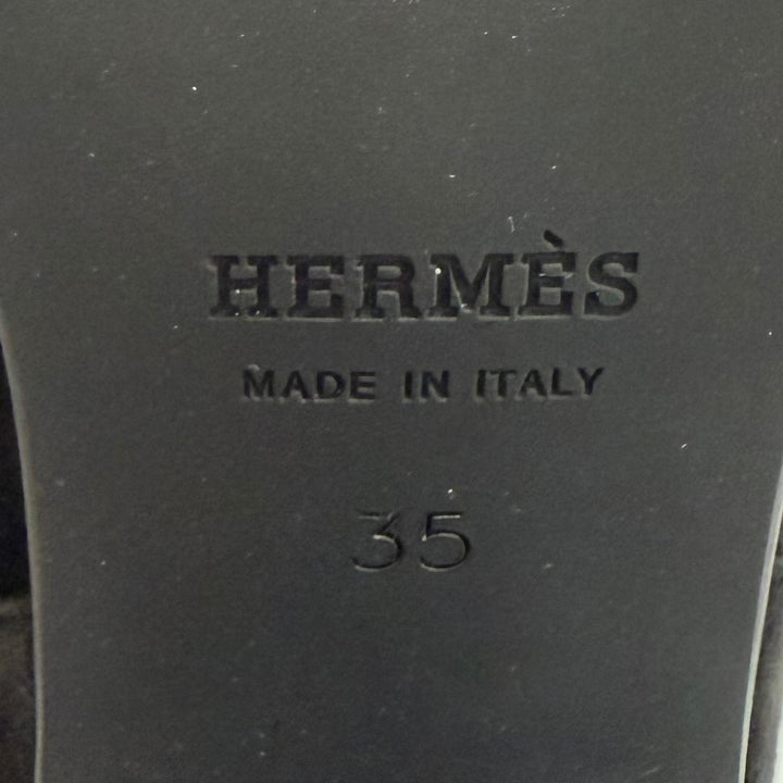 極美品★HERMES エルメス フォリー60 シルバー金具 H金具 スウェードレザー ロングブーツ ブラック 35 イタリア製 レディース 保存袋付き