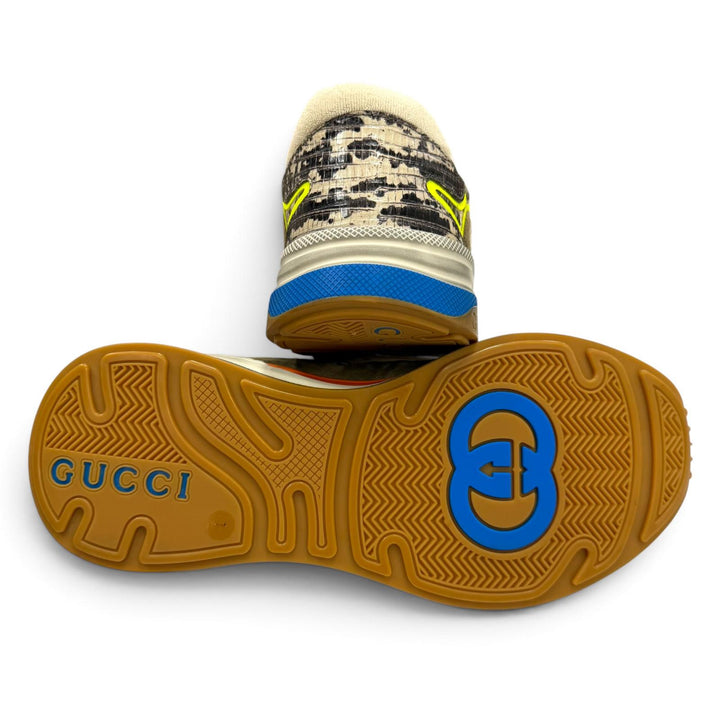未使用品▼GUCCI グッチ ウルトラペース スウェードレザー パイソン柄 ロックテジュプリント スニーカー マルチ 7 メンズ 箱・保存袋付き