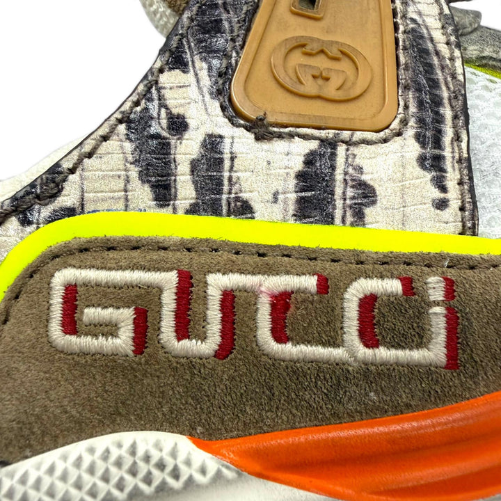 未使用品▼GUCCI グッチ ウルトラペース スウェードレザー パイソン柄 ロックテジュプリント スニーカー マルチ 7 メンズ 箱・保存袋付き