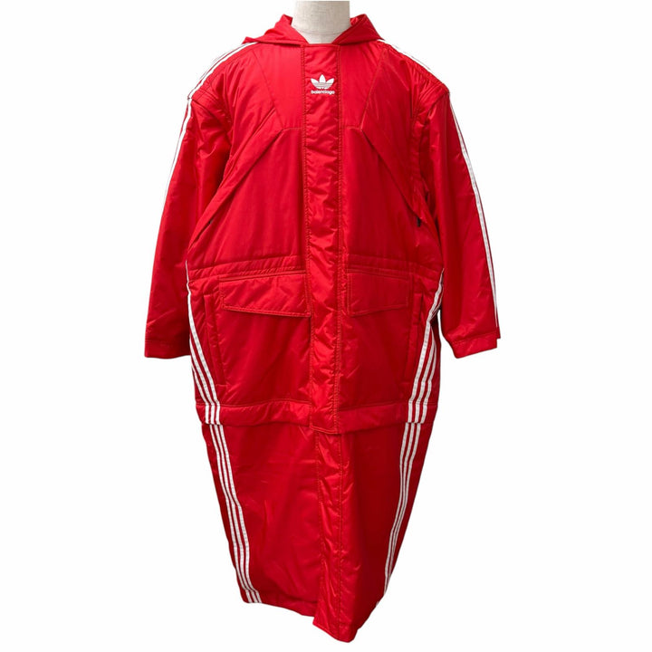 極美品□BALENCIAGA adidas バレンシアガ アディダス 2022年製 725293 スリーストライプス 3way ベンチコート 1 イタリア製 正規品
