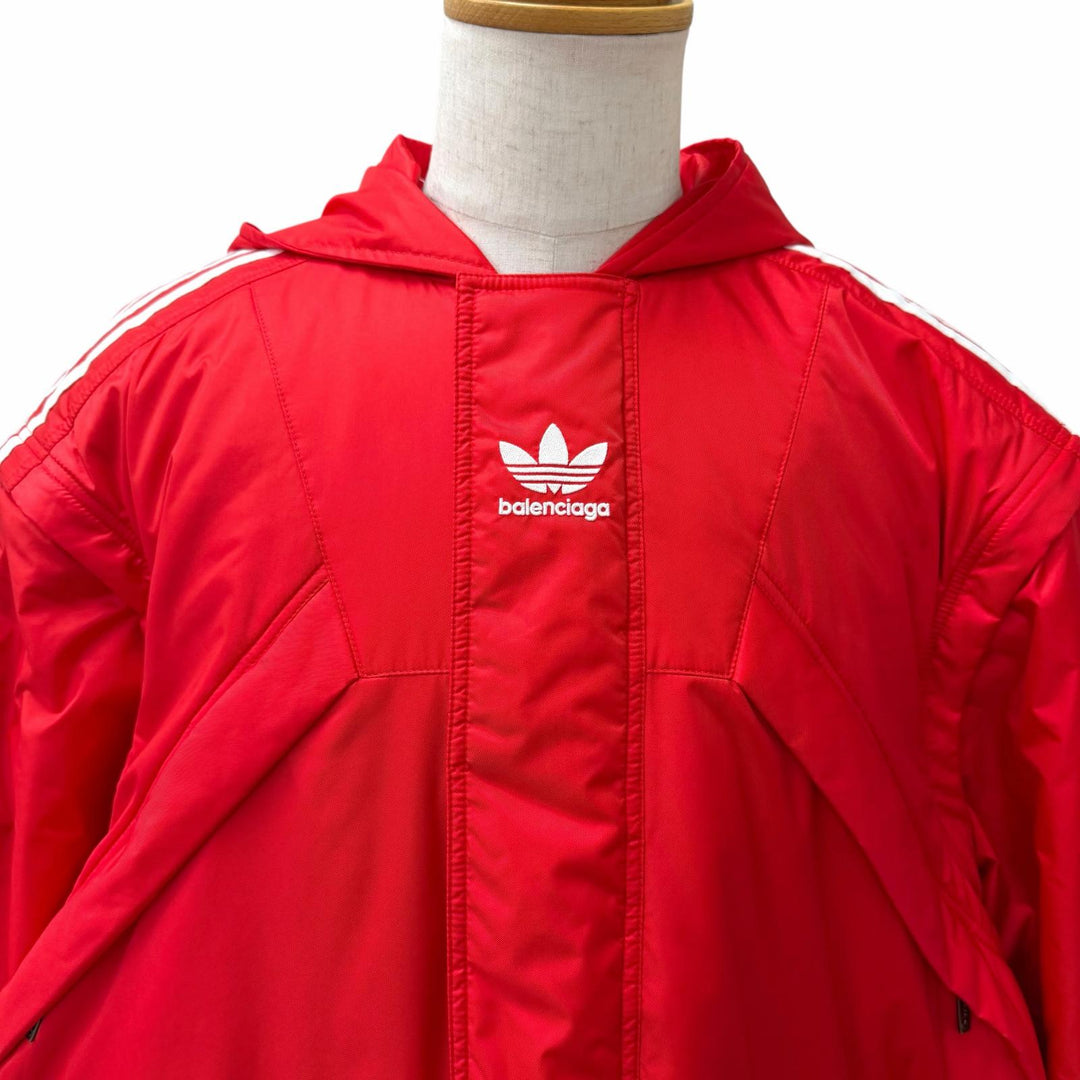 極美品□BALENCIAGA adidas バレンシアガ アディダス 2022年製 725293 スリーストライプス 3way ベンチコート 1 イタリア製 正規品
