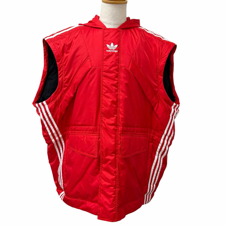 極美品□BALENCIAGA adidas バレンシアガ アディダス 2022年製 725293 スリーストライプス 3way ベンチコート 1 イタリア製 正規品