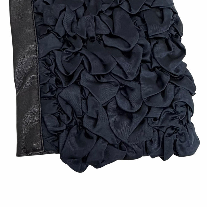未使用品△LOUIS VUITTON ルイヴィトン LVジップ ラムレザー サイドギャザー ロング パンツ ブラック 36 フランス製 正規品 レディース