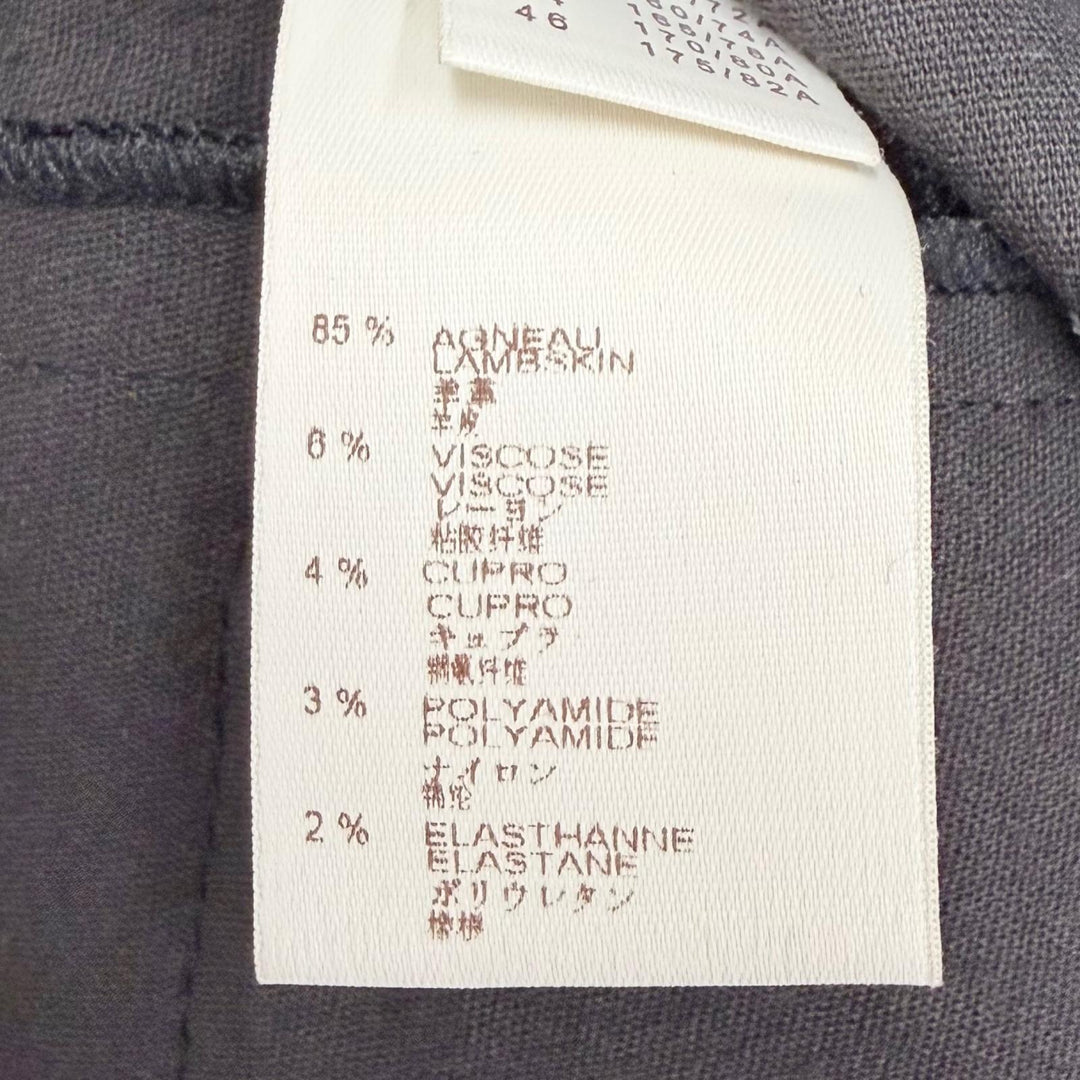 未使用品△LOUIS VUITTON ルイヴィトン LVジップ ラムレザー サイドギャザー ロング パンツ ブラック 36 フランス製 正規品 レディース