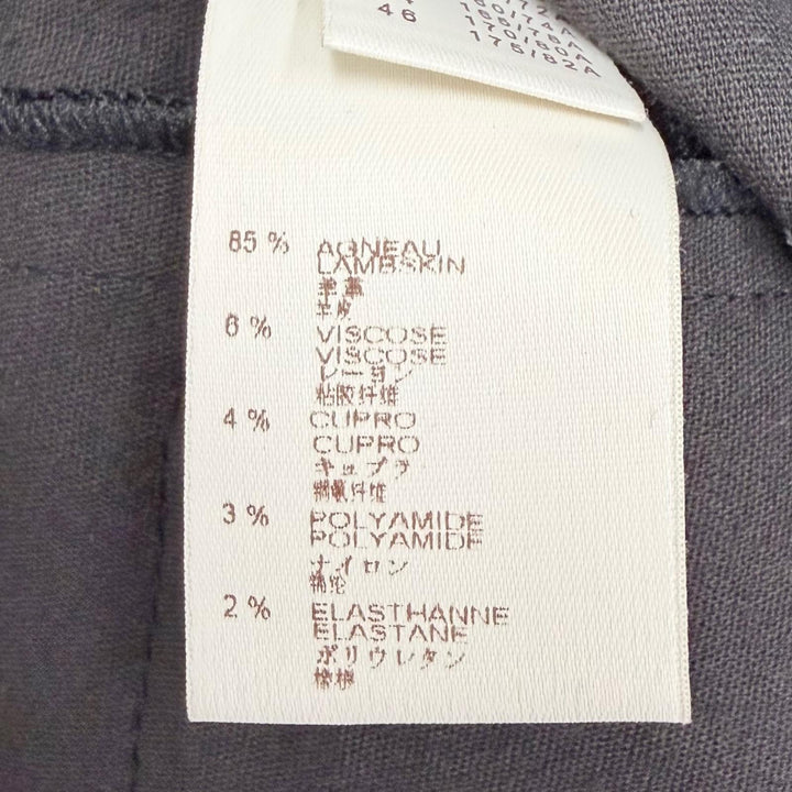未使用品△LOUIS VUITTON ルイヴィトン LVジップ ラムレザー サイドギャザー ロング パンツ ブラック 36 フランス製 正規品 レディース
