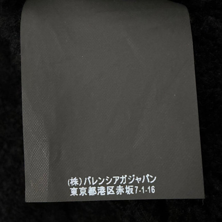 美品□BALENCIAGA バレンシアガ 486093 Shearling Bombadier 羊革 ロゴデザイン ムートンジャケット ボンバージャケット 46 黒 正規品