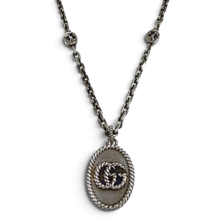 美品▼GUCCI グッチ 632540 AG925 GGマーモント チェーン ネックレス シルバー イタリア製 重量22.08g メンズ レディース アクセサリー