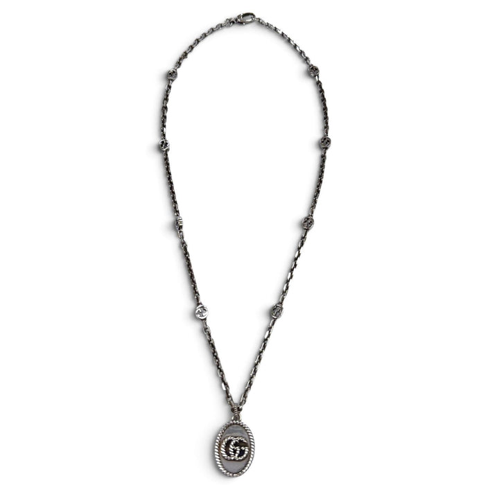 美品▼GUCCI グッチ 632540 AG925 GGマーモント チェーン ネックレス シルバー イタリア製 重量22.08g メンズ レディース アクセサリー
