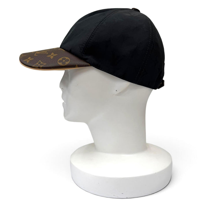 美品▼LOUIS VUITTON ルイヴィトン 2024年製 M76528 LV ゲットレディー 裏地シルク100% モノグラム キャップ ブラック 正規品 レディース
