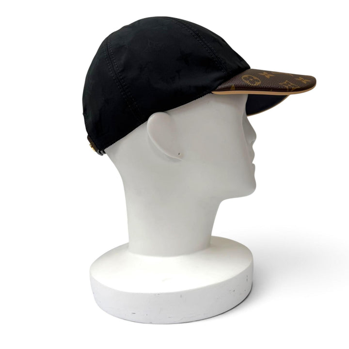 美品▼LOUIS VUITTON ルイヴィトン 2024年製 M76528 LV ゲットレディー 裏地シルク100% モノグラム キャップ ブラック 正規品 レディース